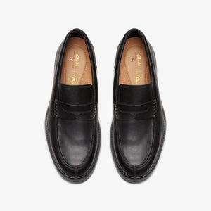 Clarks Men's Un Shire Step Black Leather 26174654 - APLAZE