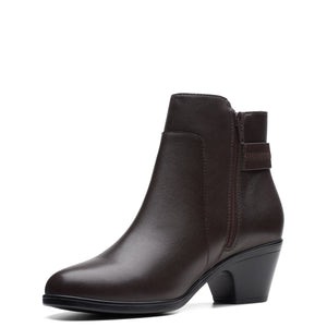 Clarks Women's Emily 2 Holly Boot Dark Brown Lea 26175032 - APLAZE