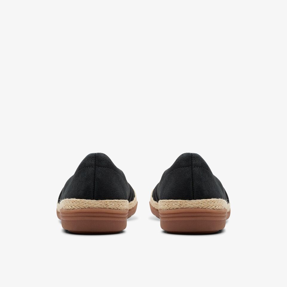 Clarks Women's Elaina Petal Black Suede 26177086 - APLAZE