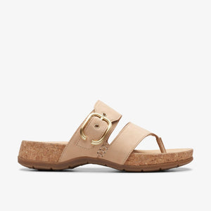 Clarks Women's Reileigh Park sandal Beige Nubuck 26177425 - APLAZE