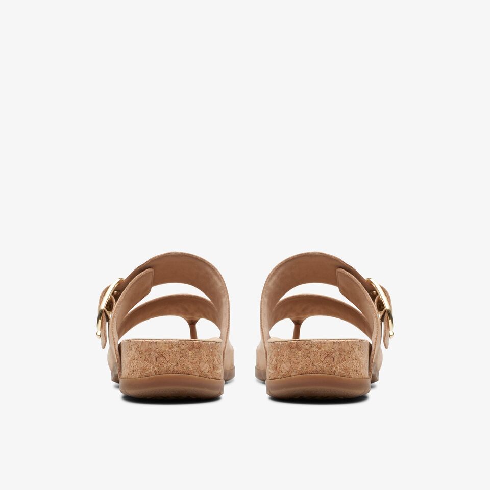 Clarks Women's Reileigh Park sandal Beige Nubuck 26177425 - APLAZE