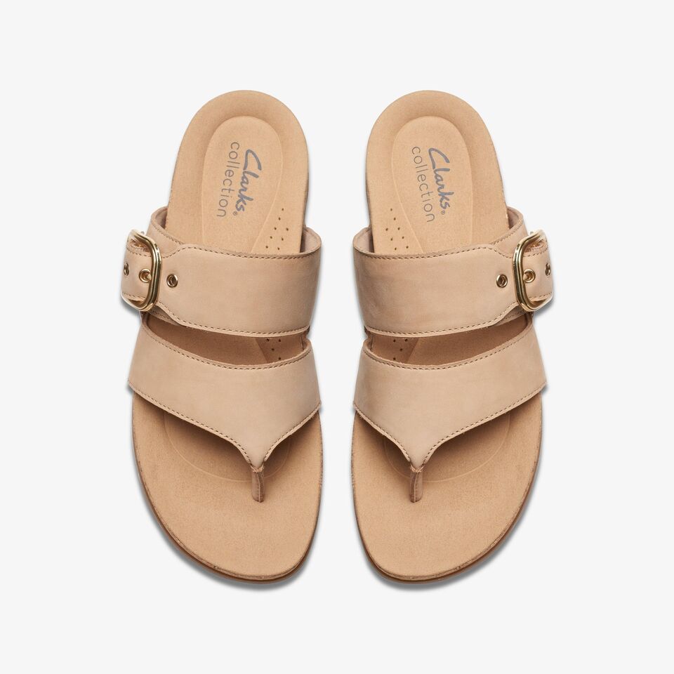 Clarks Women's Reileigh Park sandal Beige Nubuck 26177425 - APLAZE