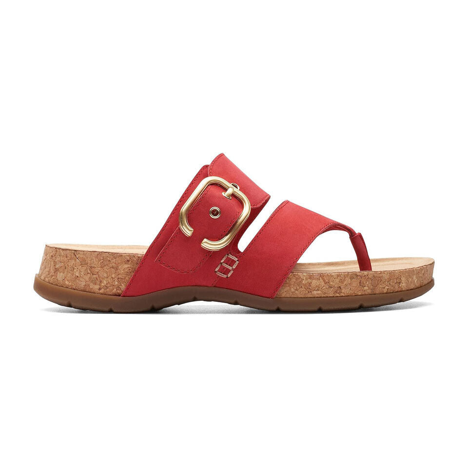 Clarks Women's Reileigh Park sandal Cherry Nubuck 26177427 - APLAZE