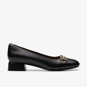 Clarks Womens Daiss30 Court Black Leather Heel 26179533