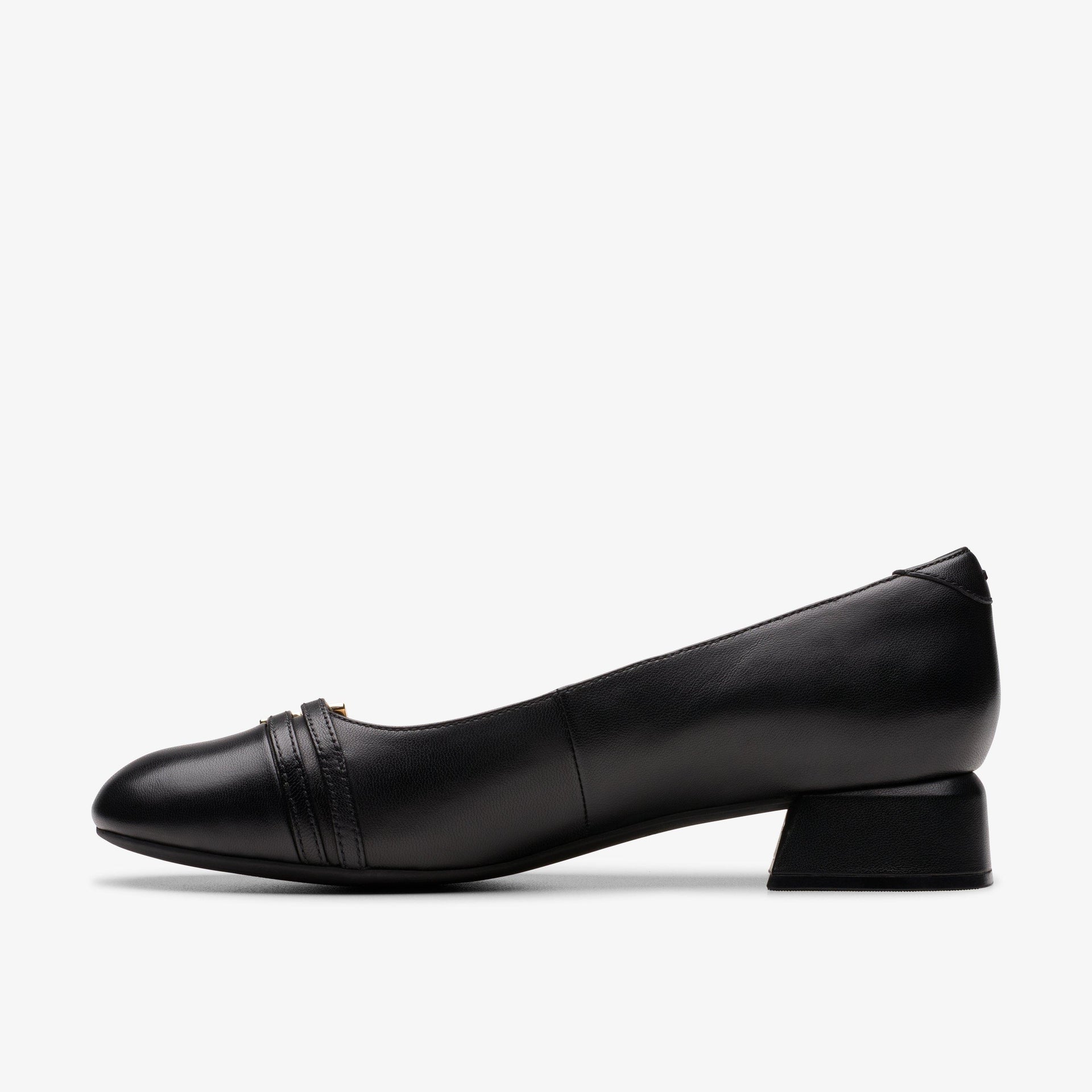 Clarks Womens Daiss30 Court Black Leather Heel 26179533
