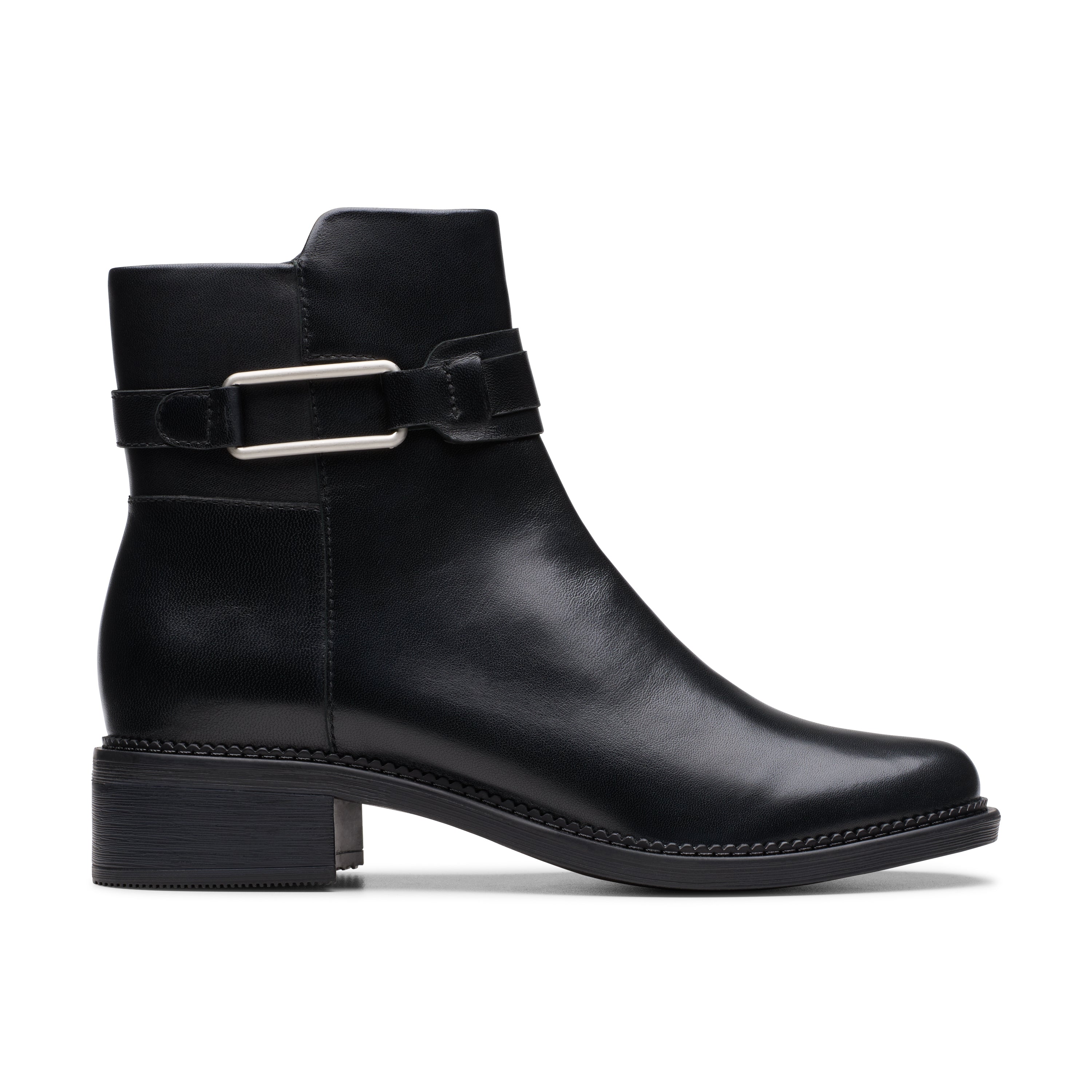 Clarks Women's Maye Bella Black Leather - side view