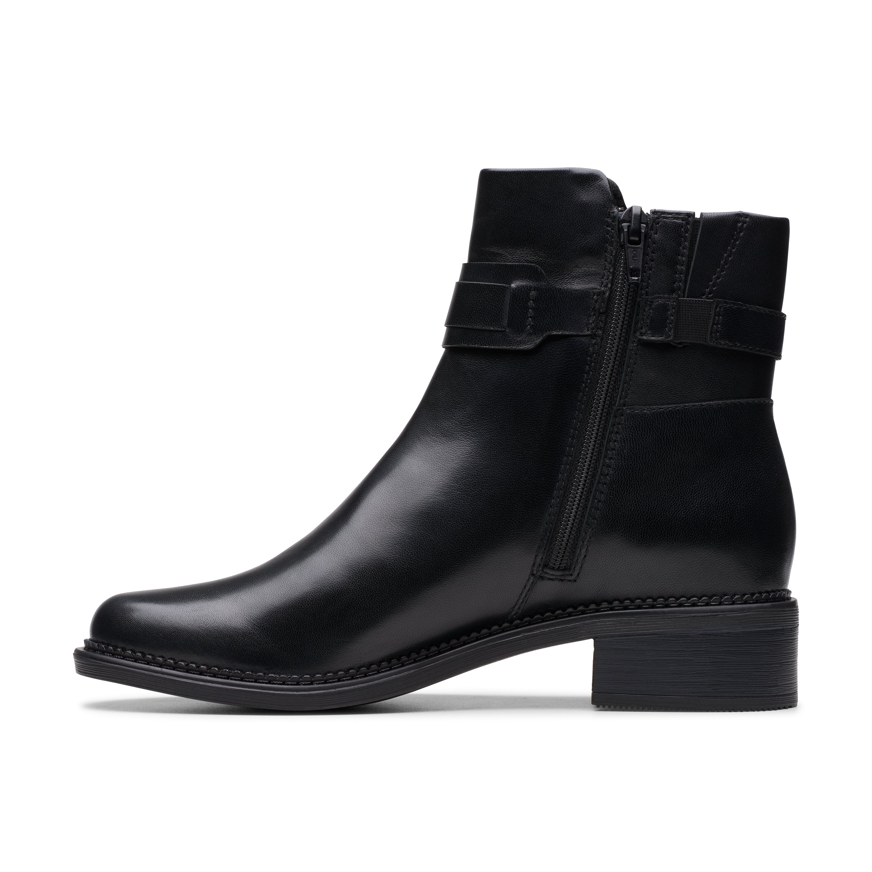Clarks Women's Maye Bella Black Leather - side view, alternate 2