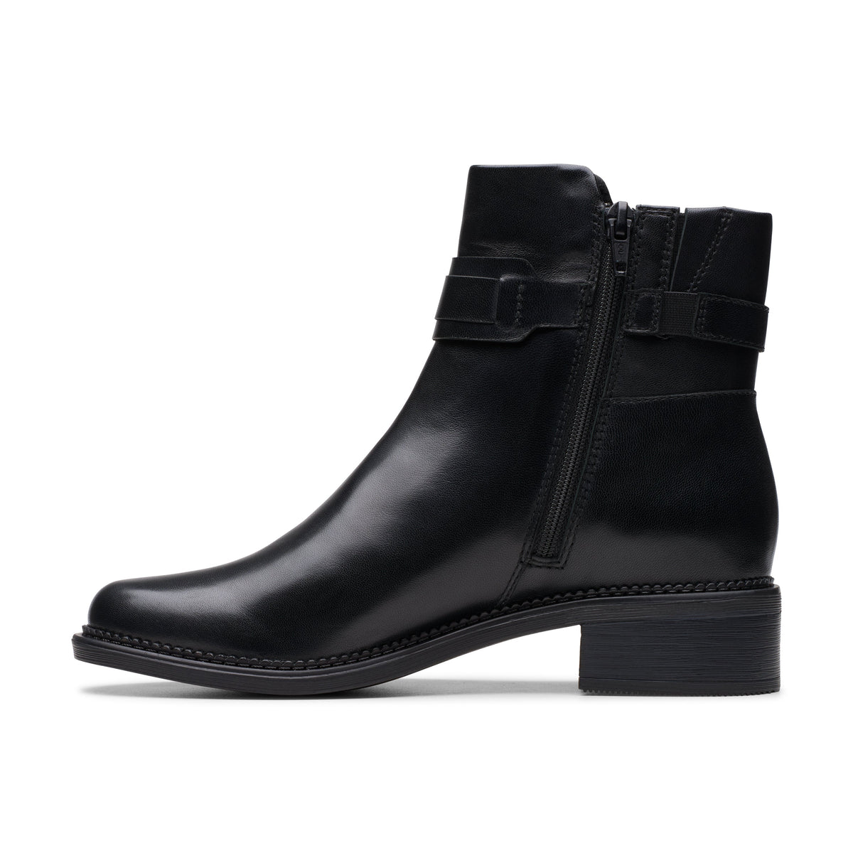 Clarks Women's Maye Bella Black Leather - side view, alternate 2