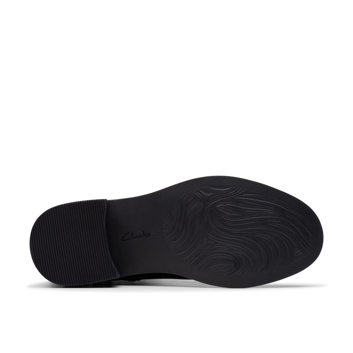 Clarks Women's Maye Bella Black Leather - outsole view