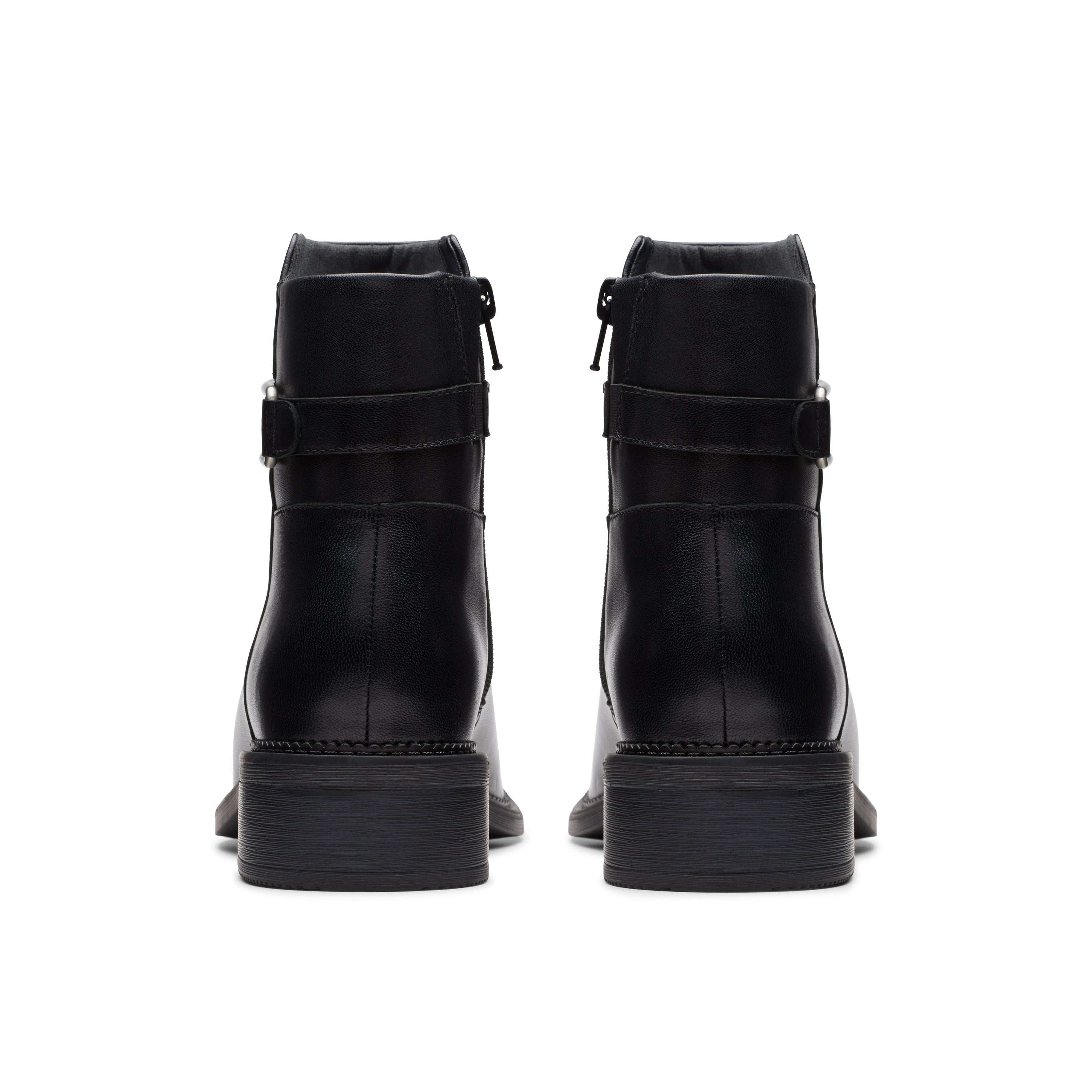 Clarks Women's Maye Bella Black Leather - rear view