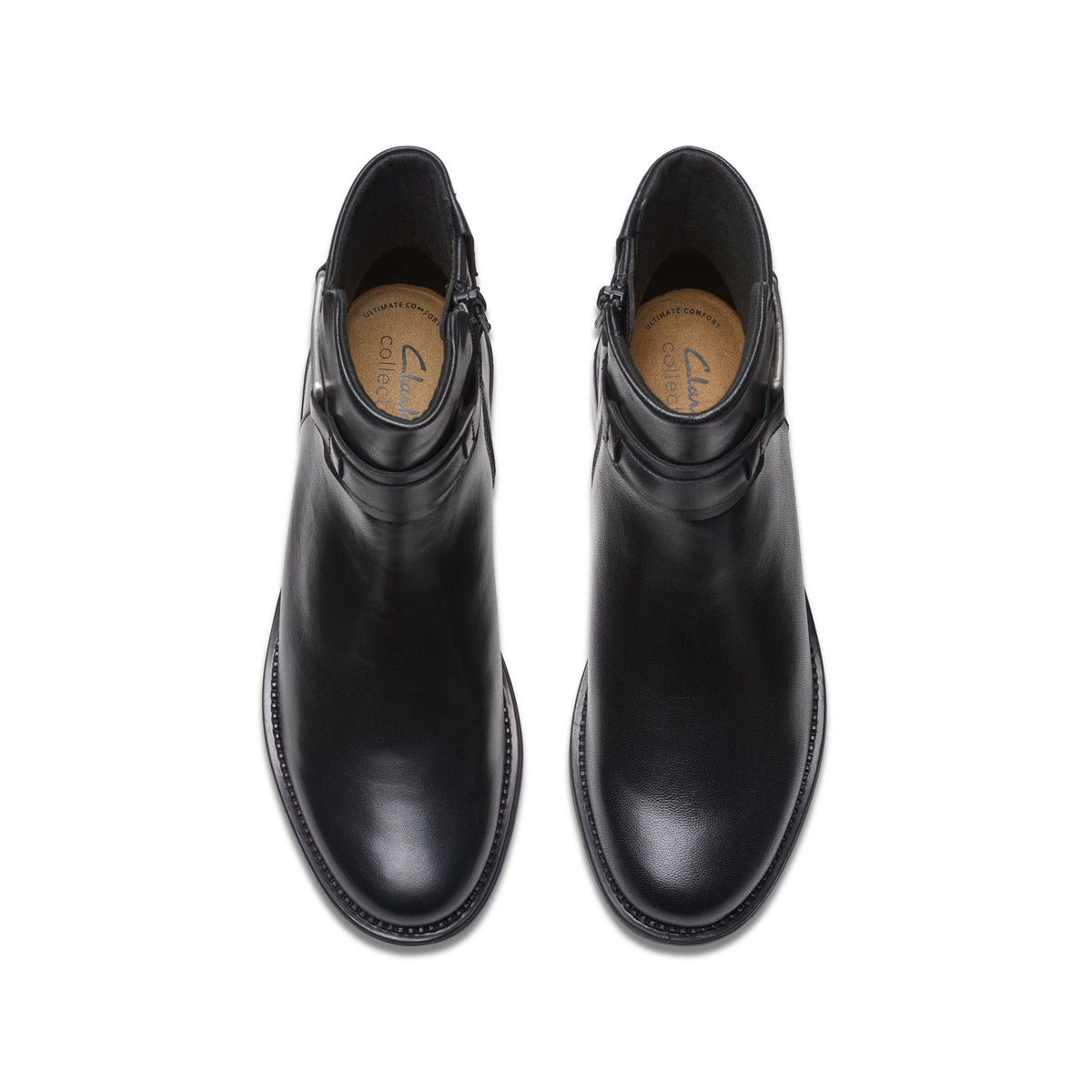 Clarks Women's Maye Bella Black Leather - top view