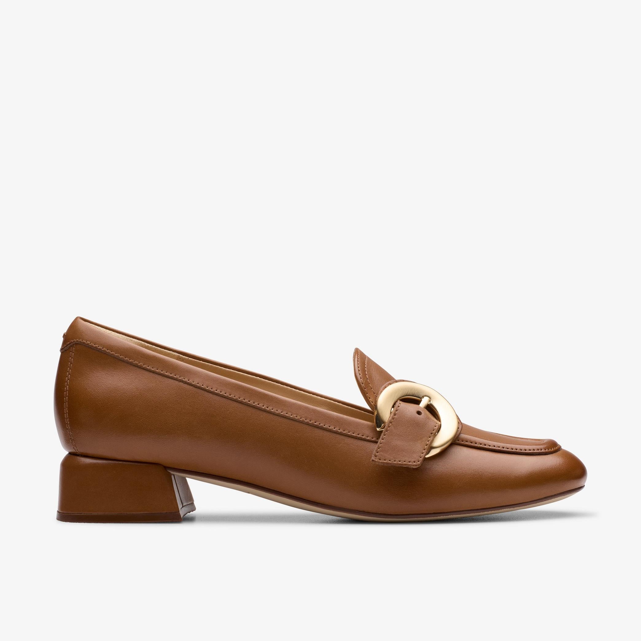 Clarks Women's Daiss30 Trim Dark Tan Leather 26180331