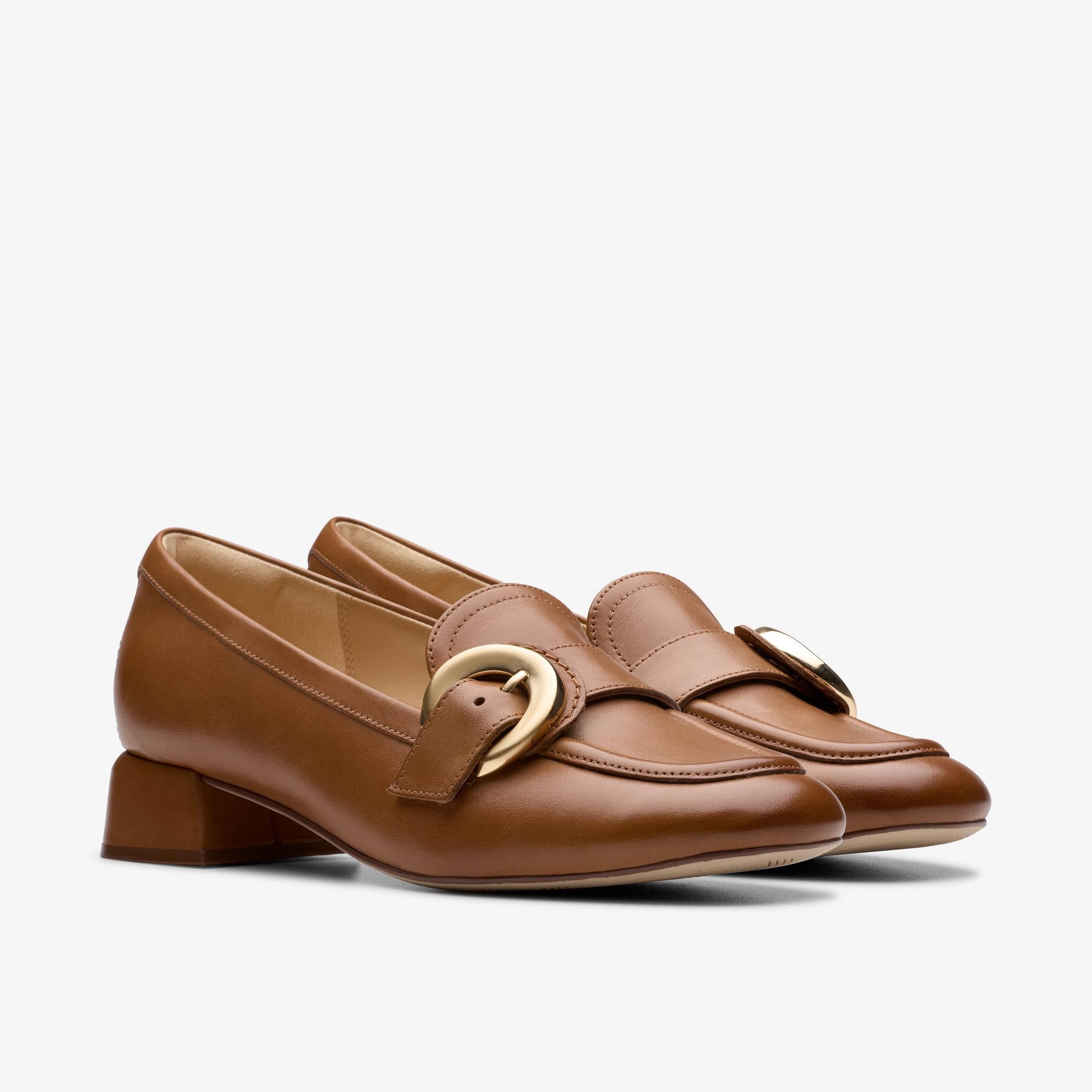 Clarks Women's Daiss30 Trim Dark Tan Leather 26180331