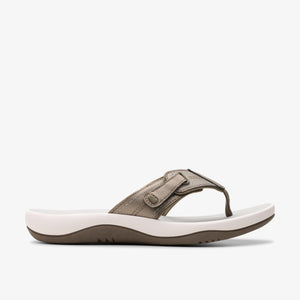 Clarks Women's Sunmaze Loop Pewter Sandal 26182108
