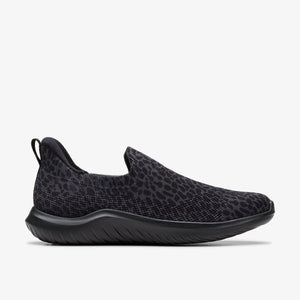 Clarks Women's Nova Aster Black Leopard Textile Sneaker 26184273