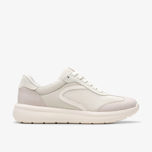 Clarks Women's Ezrinn Lace Off White Combi Textile Sneaker 26185289