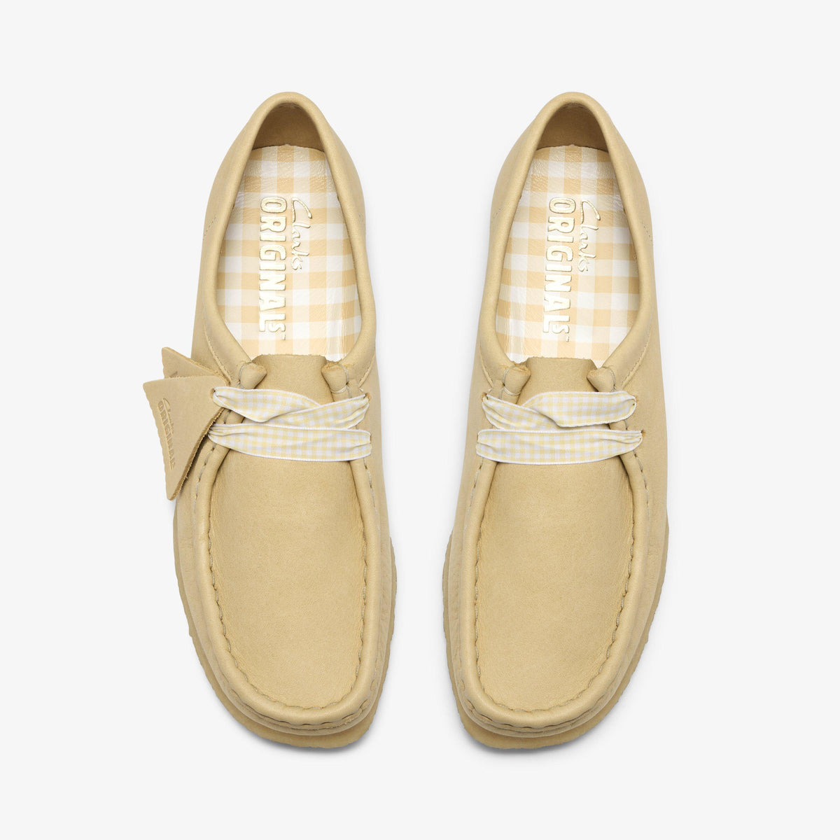 Clarks Originals Women's Wallabee Pale Yellow Leather Shoe 26185626 - top view