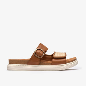 Clarks Womens Arwell Step Tan Leather Sandal 26185814