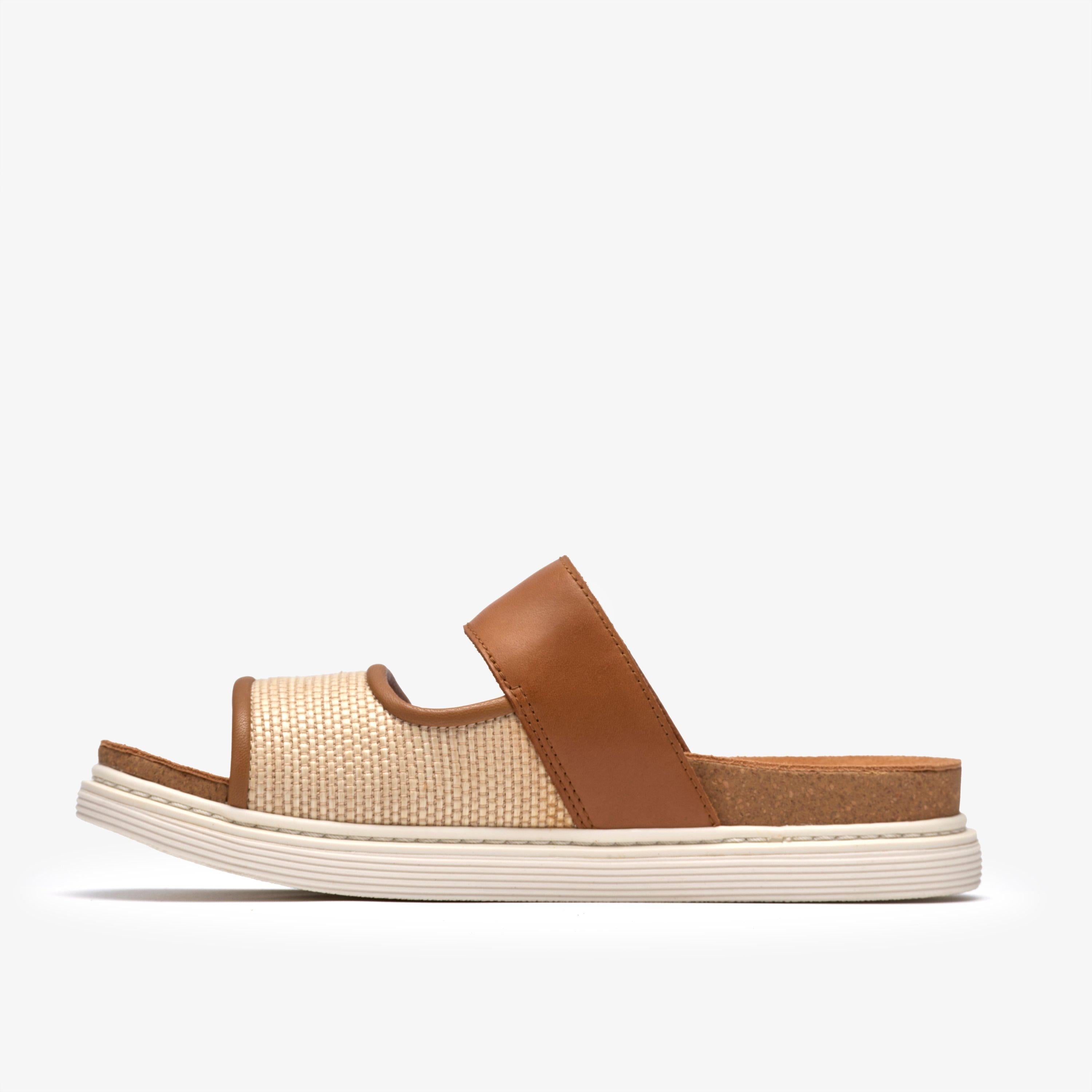 Clarks Womens Arwell Step Tan Leather Sandal 26185814
