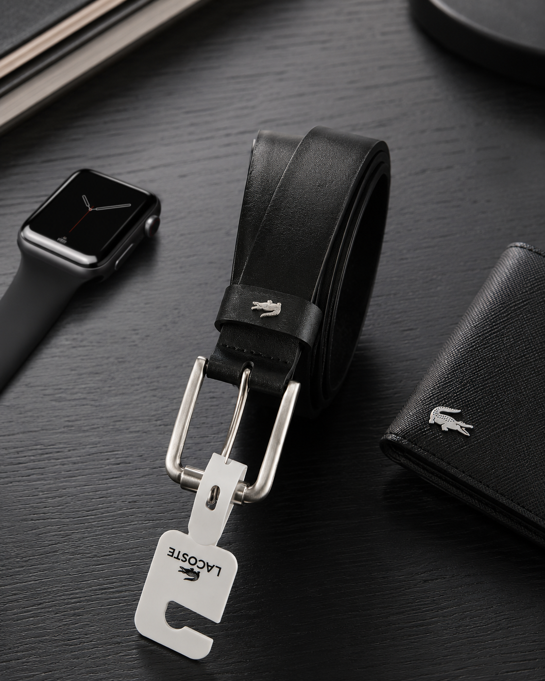 Lacoste Raw Edges Leather Belt Black RC3089 000