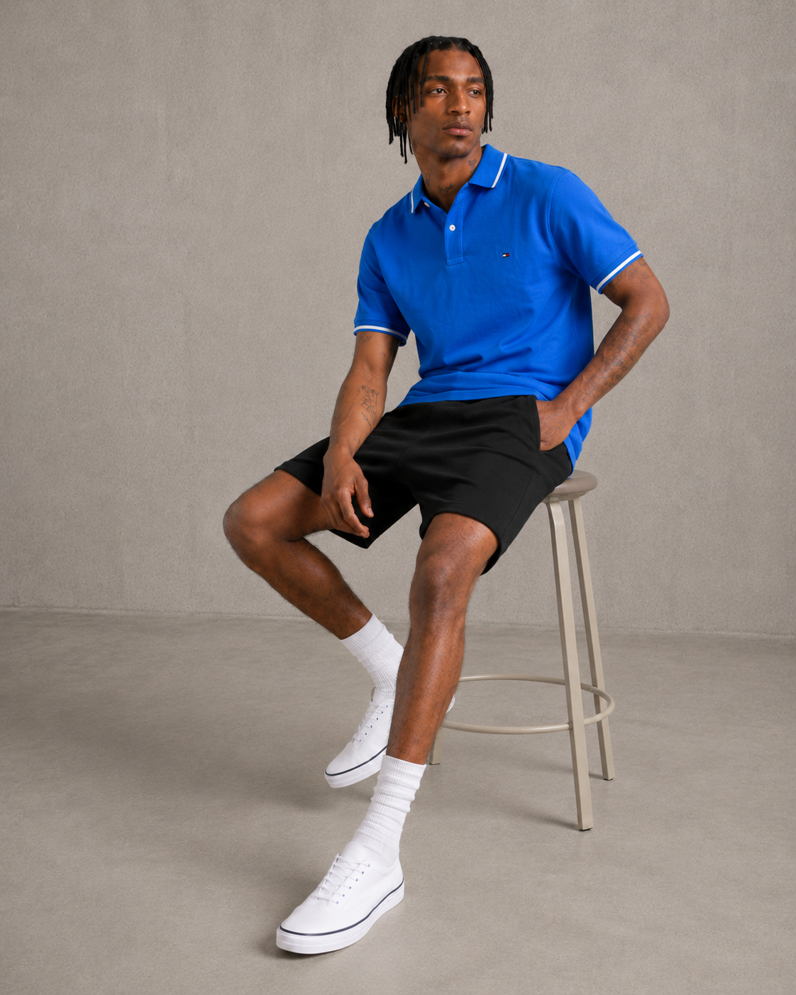 Tommy Hilfiger Men's Richard Tipped Short Sleeve Polo CF Blue Blitz 78J8752 460
