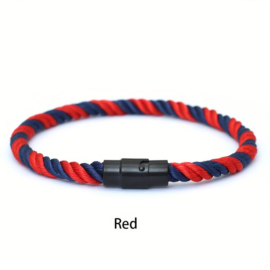 Aplaze  Men's Nautical Rope Bracelet with Black Buckle