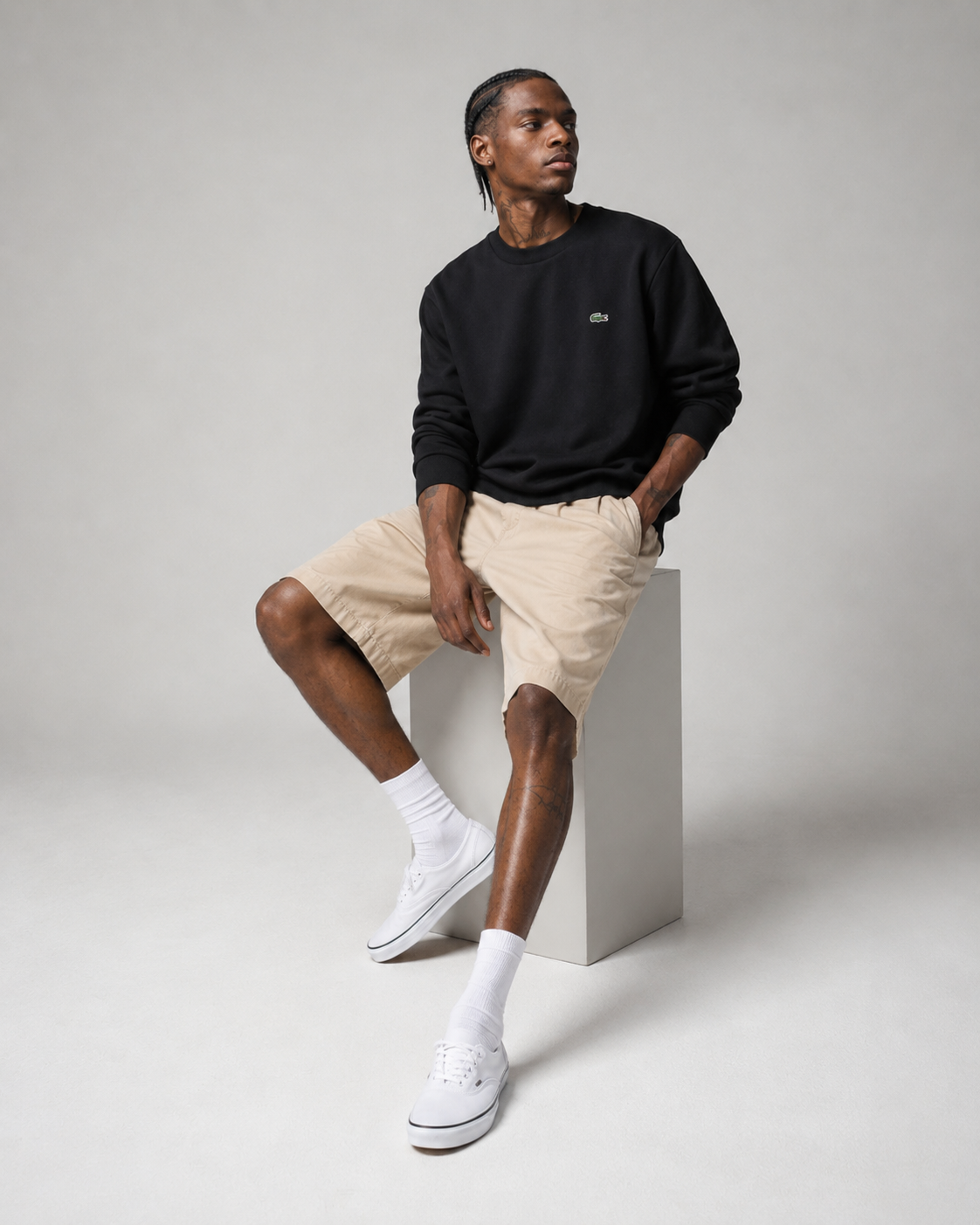 Lacoste Men's Organic Brushed Cotton Sweatshirt Black SH9608 031