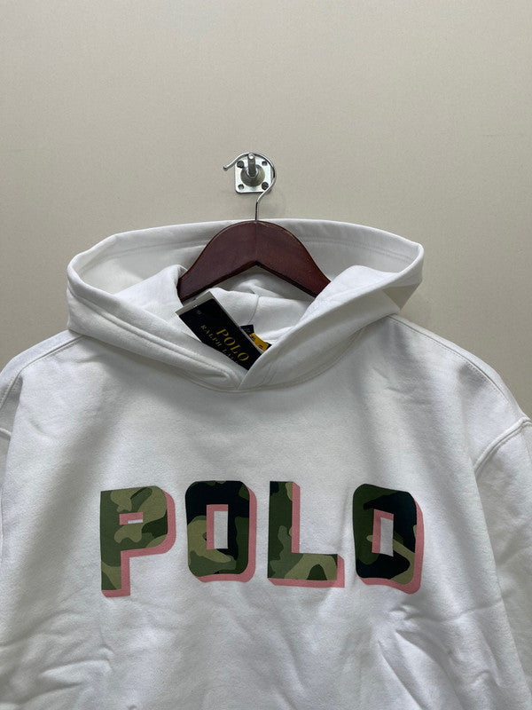Polo Ralph Lauren Girls Military Camo Logo Hoodie White 313838926001 B10