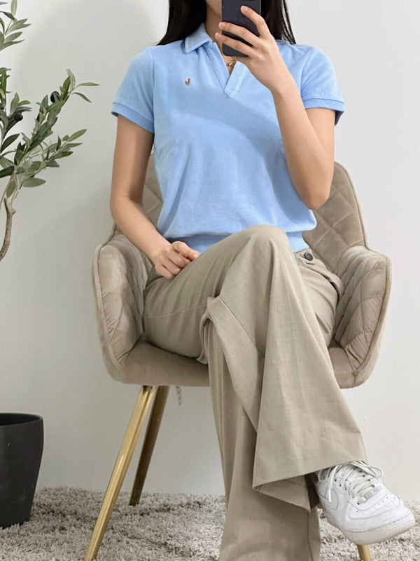 Polo Ralph Lauren Girls Terry Short Sleeve Polo Shirt Blue 313903873001 B11