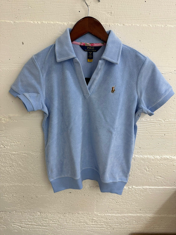 Polo Ralph Lauren Girls Terry Short Sleeve Polo Shirt Blue 313903873001 B11