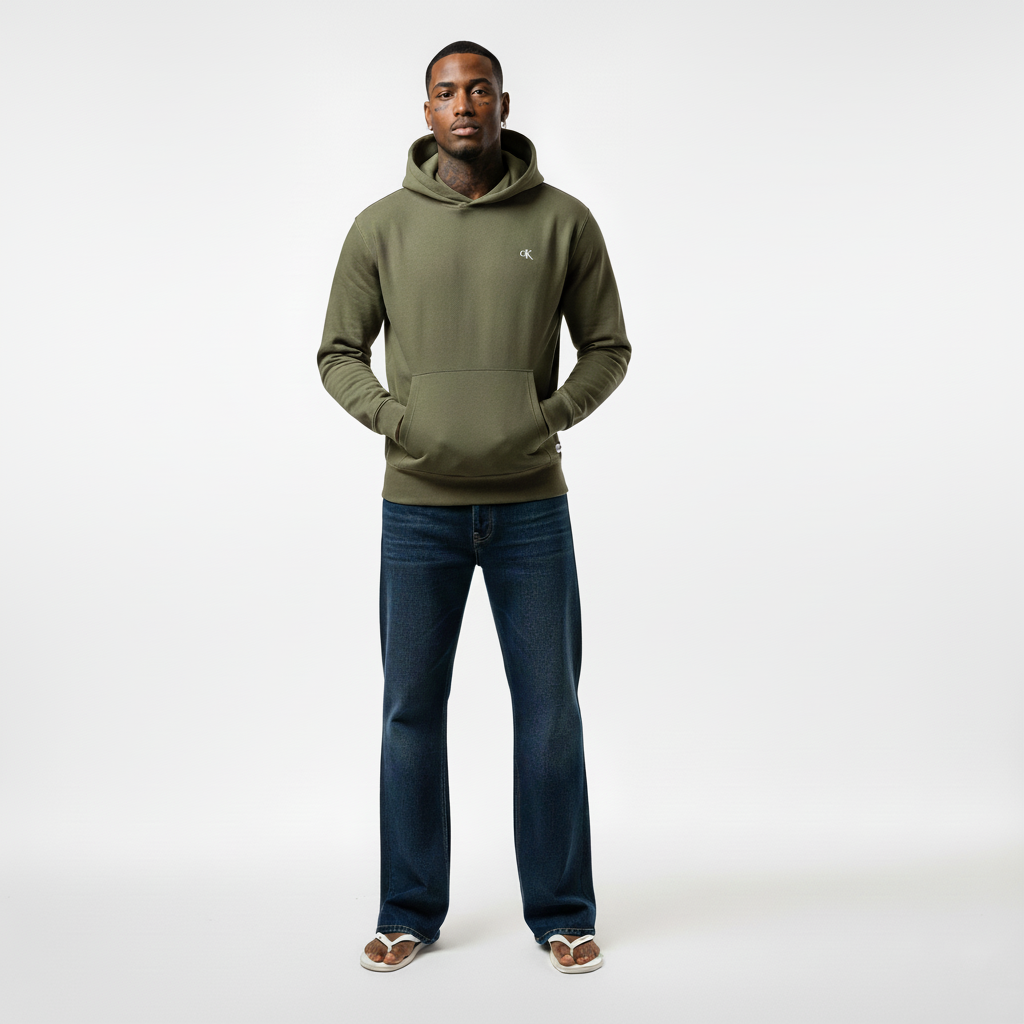 Calvin Klein Men's Archive Fleece Hoodie Beluga 40QM431 021