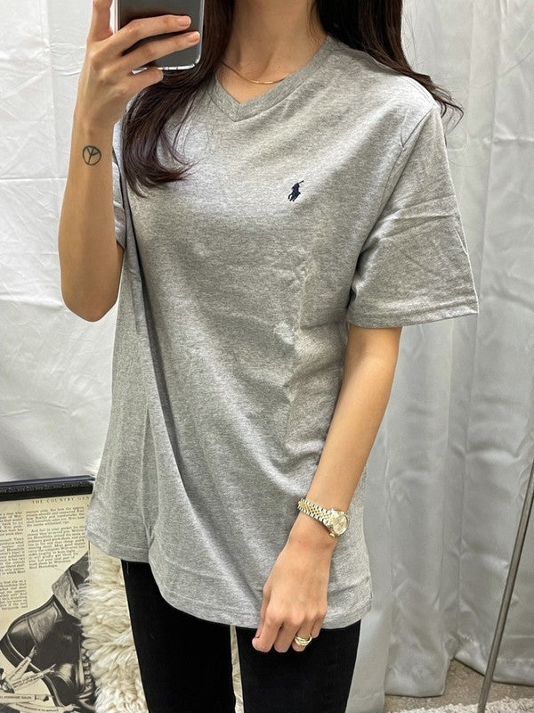 Polo Ralph Lauren Women's Classic V-Neck T-Shirt Andver Heather 323674983005 B8