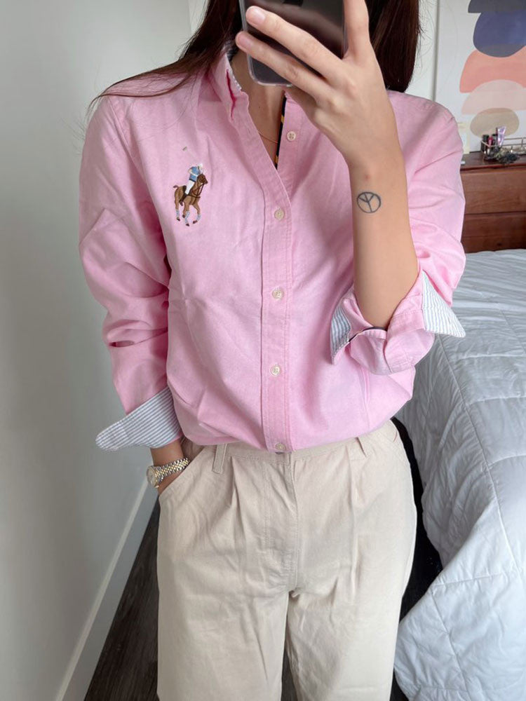 Polo Ralph Lauren Girls Pony Oxford Shirt Pink 323690055003 B10
