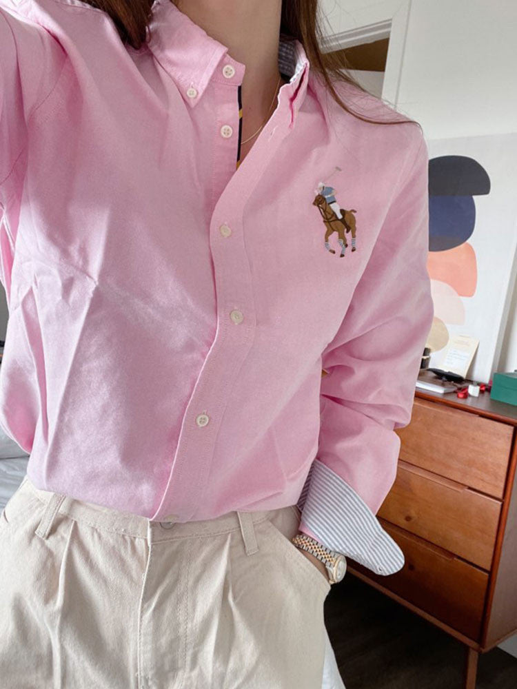 Polo Ralph Lauren Girls Pony Oxford Shirt Pink 323690055003 B10