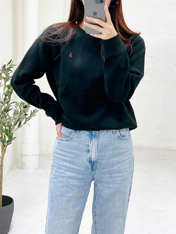 Polo Ralph Lauren Women's Cotton Sweatshirt With Logo Black 323772102004 B4