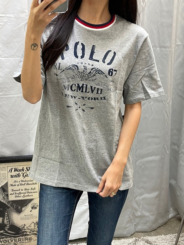 Polo Ralph Lauren Women's Vintage Eagle Graphic T-Shirt Grey Heather 323786360004 B3