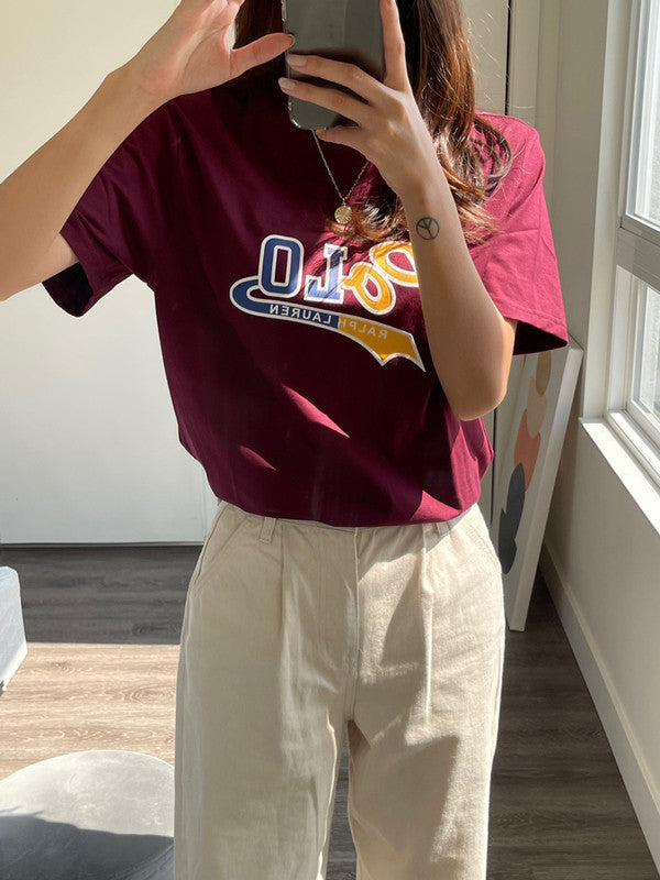 Polo Ralph Lauren Women's Color Logo Cotton T-Shirt Red 323851811002 B3