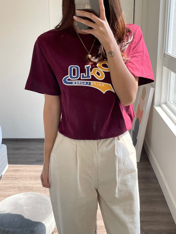 Polo Ralph Lauren Women's Color Logo Cotton T-Shirt Red 323851811002 B3