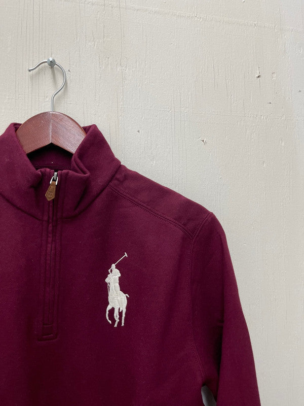 Polo Ralph Lauren Girls Big pony Half Zip Up Sweater Red 323854464003 B7