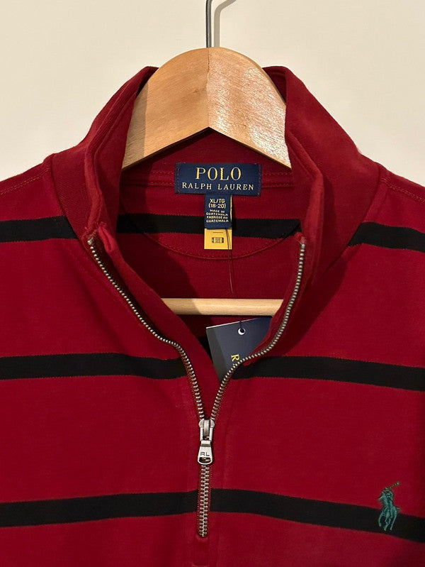 Polo Ralph Lauren Girls Striped Cotton Interlock Pullover Red Multi 323898994007 B7