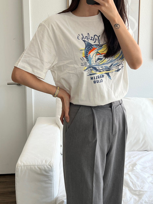 Polo Ralph Lauren Girls Marlin Graphic Cotton Jersey T-Shirt White 323942391001 B8