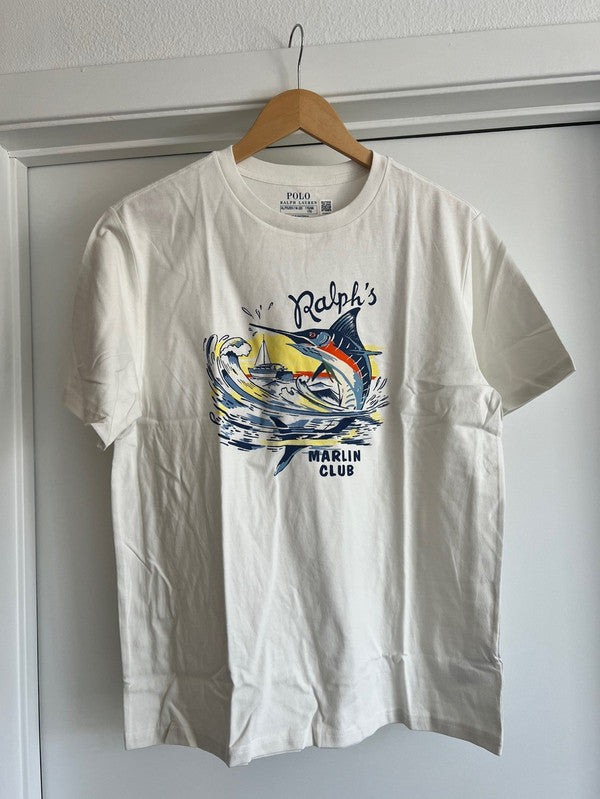 Polo Ralph Lauren Girls Marlin Graphic Cotton Jersey T-Shirt White 323942391001 B8