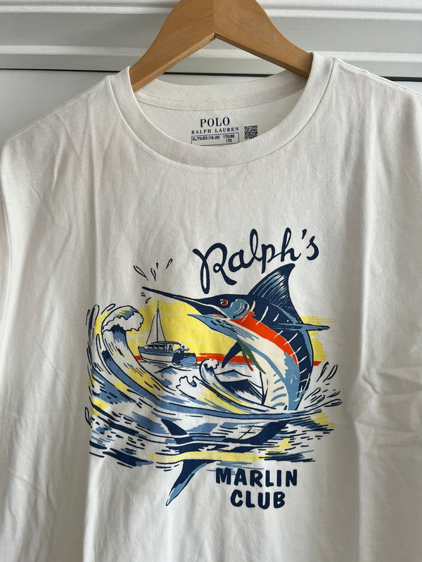 Polo Ralph Lauren Girls Marlin Graphic Cotton Jersey T-Shirt White 323942391001 B8
