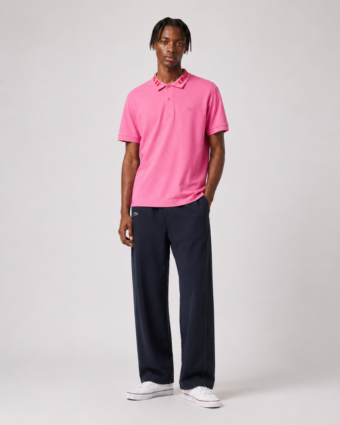 Lacoste Men’s Waffled Cotton Lounge Pants Navy Blue / Green 3H0981-51 FW7