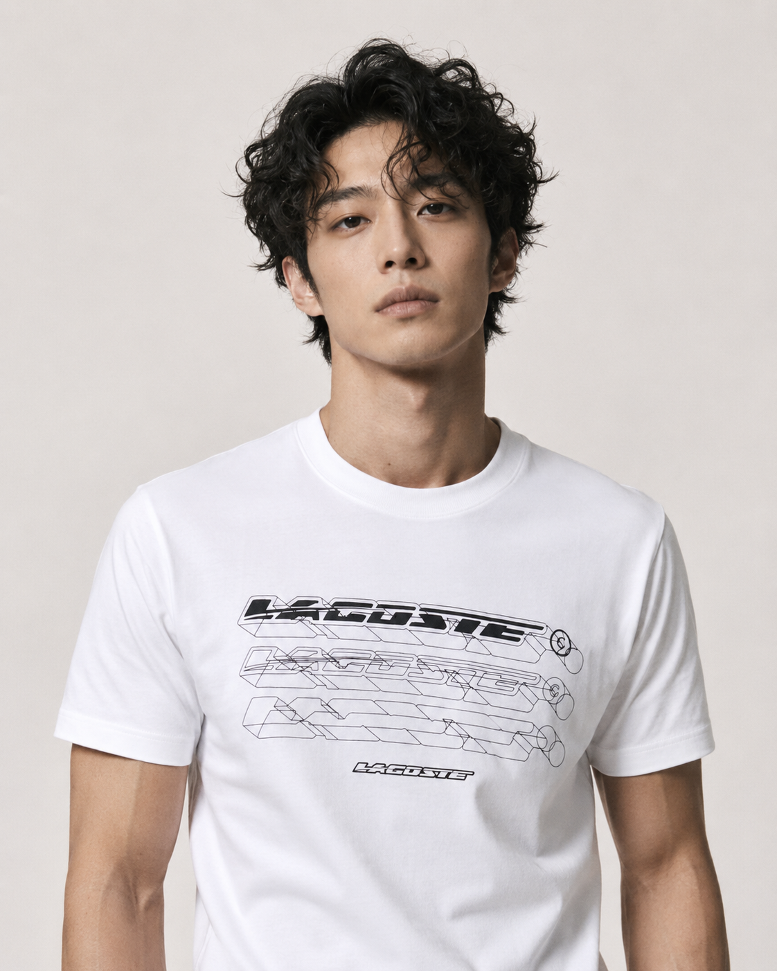 Lacoste Mens Loose Fit Organic Cotton Pique T-Shirt White TH5529 001