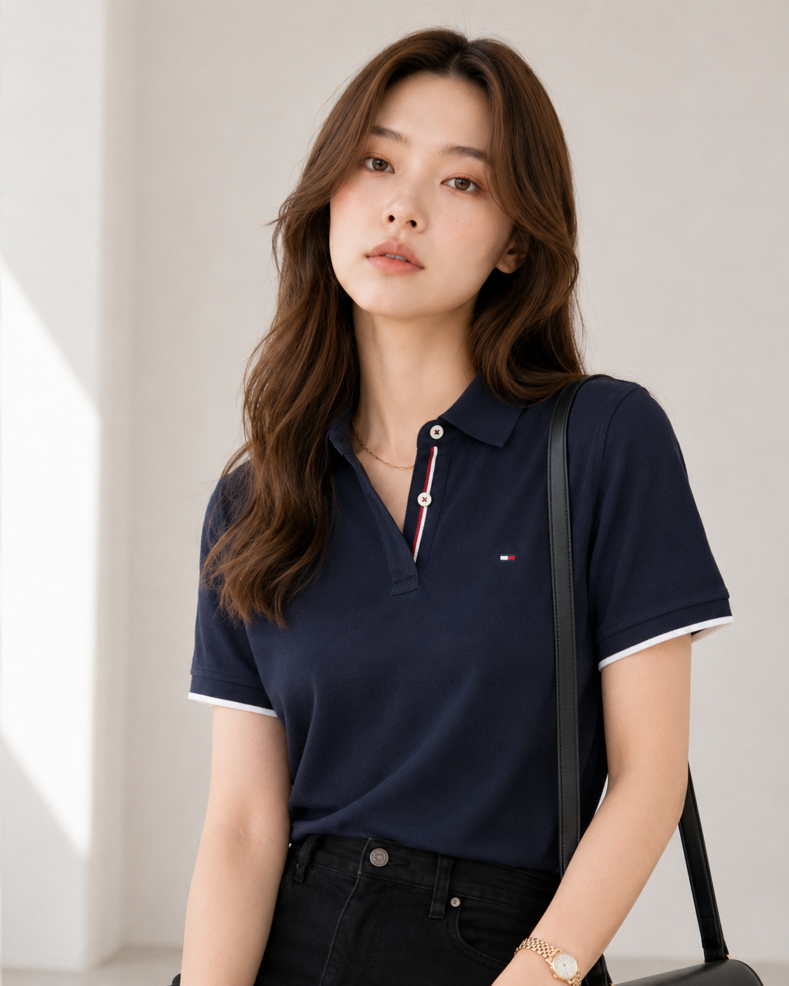 Tommy Hilfiger Men's Sanders Polo Custom Fit T-Shirt Sky Captain 78A6535 079