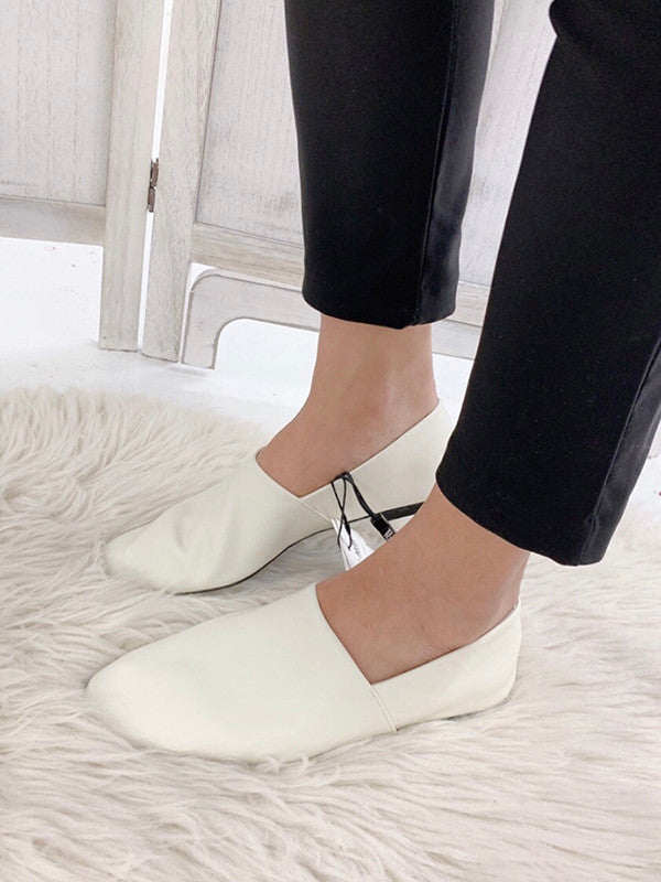 Zara Women's Soft Leather Ballerinas Flat Shoe Ecru 3501 510 002 Z2