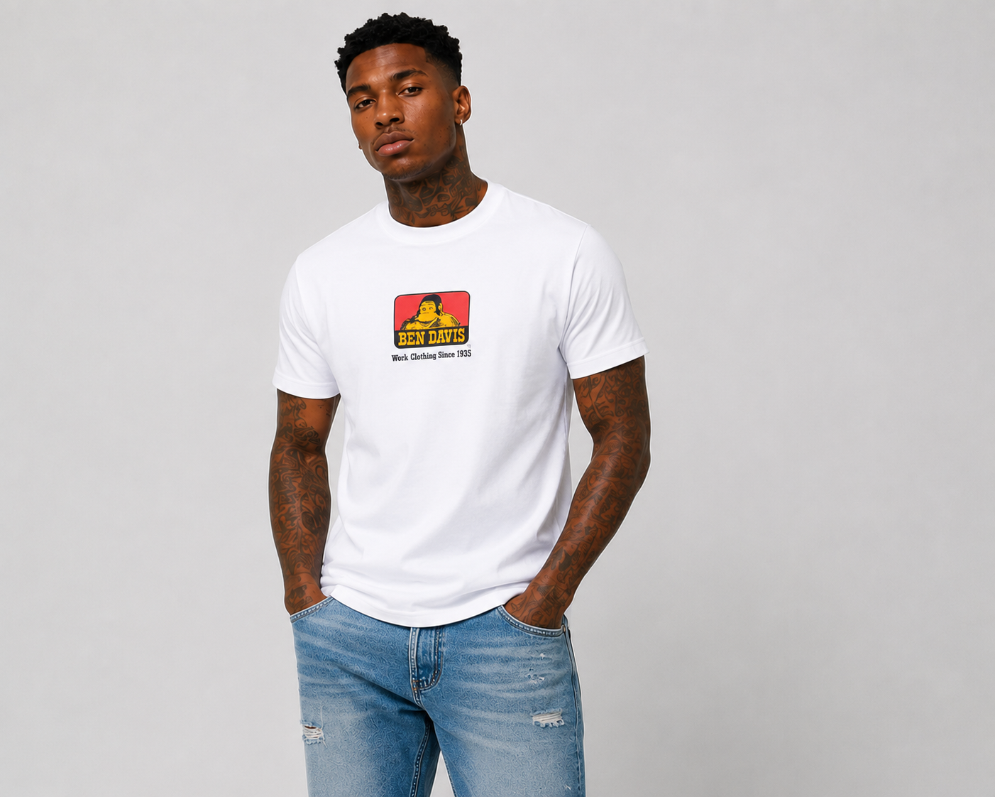 Ben Davis Classic Logo T-Shirt Y White 9063