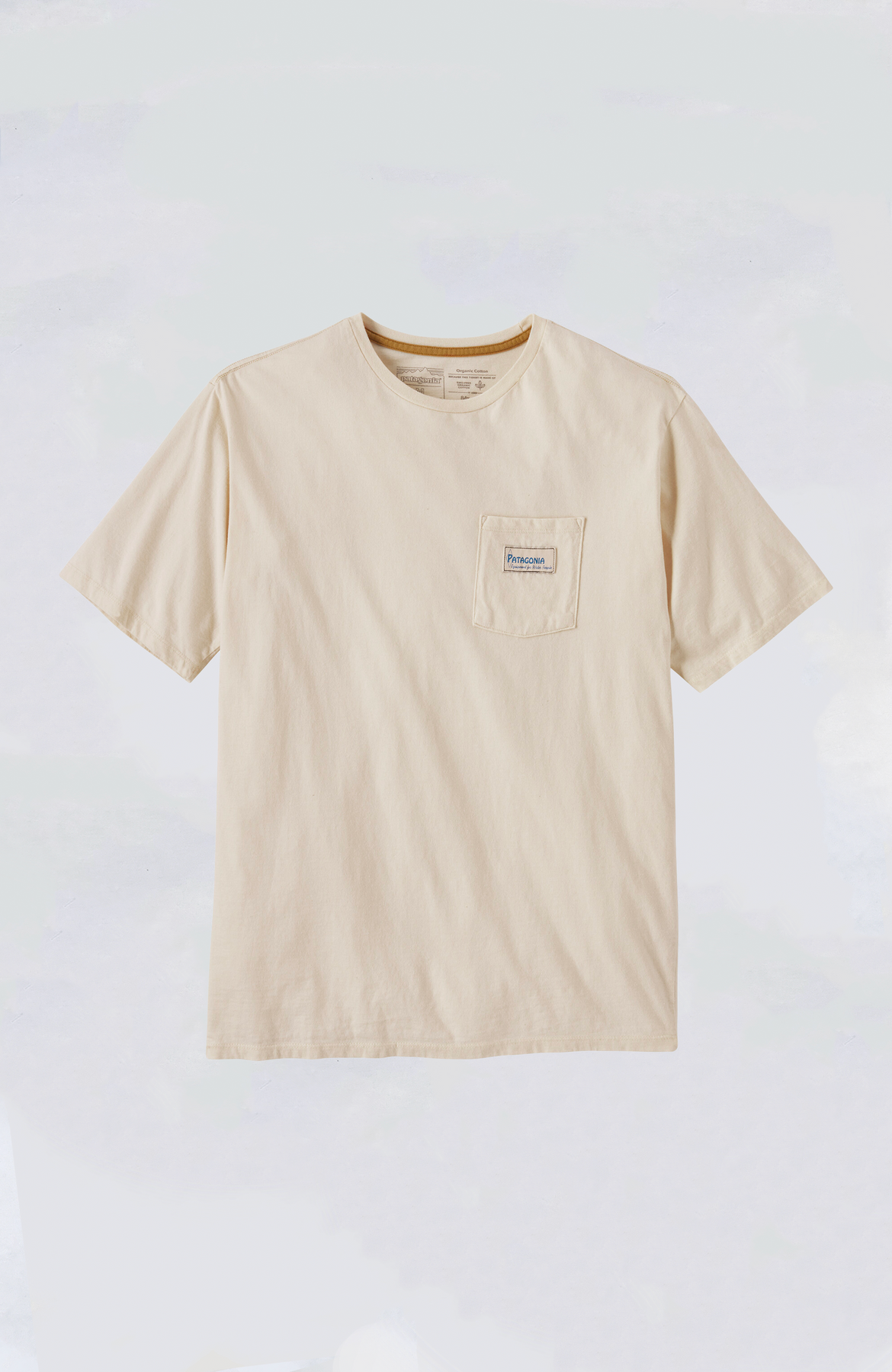 Patagonia Men's Water People Organic Pocket T-Shirt Undyed Natural 37734 WPNL P1