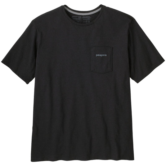 Patagonia Men's Line Logo Ridge Pocket Responsibili T-Shirt Black 38511 BLK P1